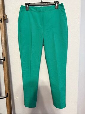 Reiss Teal Slim Ankle Ponte Pants